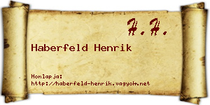 Haberfeld Henrik névjegykártya